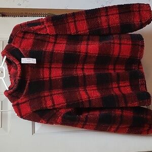 Maurices cabin plaid sherpa pullover NWT